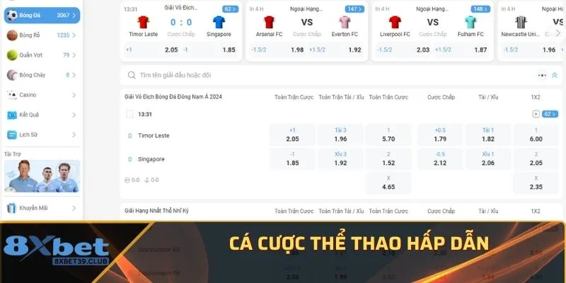 Cá cược thể thao hấp dẫn Cá cược thể thao hấp dẫn
