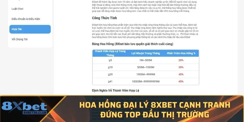 Hoa hồng Đại Lý 8XBET cạnh tranh đứng top đầu thị trường Hoa hồng Đại Lý 8XBET cạnh tranh đứng top đầu thị trường