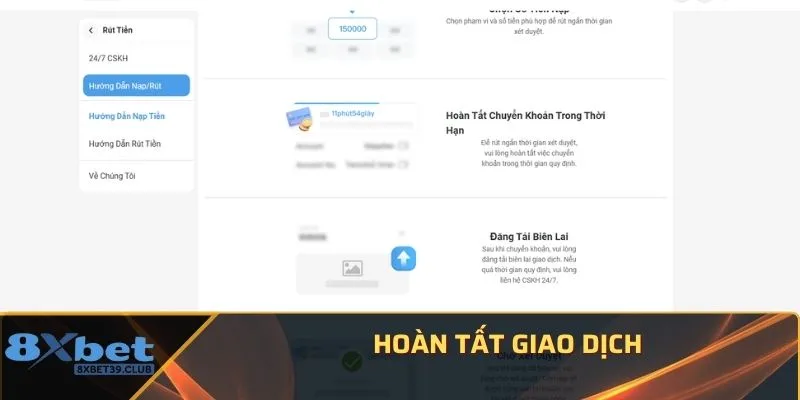 Hoàn tất giao dịch Hoàn tất giao dịch