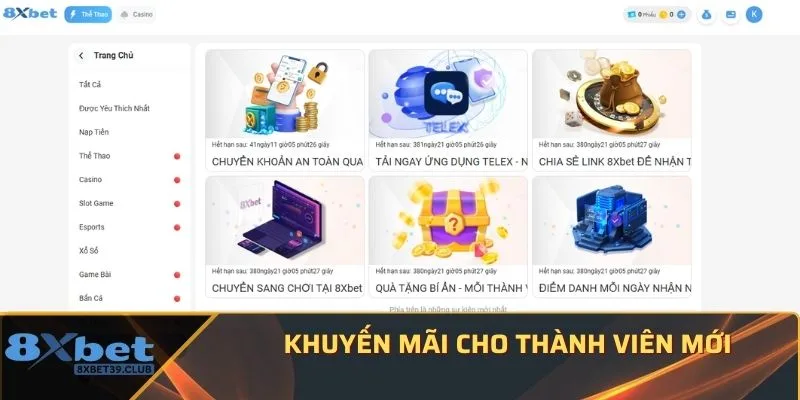 Khuyến mãi cho thành viên mới Khuyến mãi cho thành viên mới