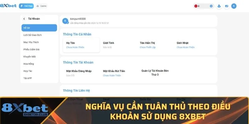 Nghĩa vụ cần tuân thủ theo điều khoản sử dụng 8XBet Nghĩa vụ cần tuân thủ theo điều khoản sử dụng 8XBet